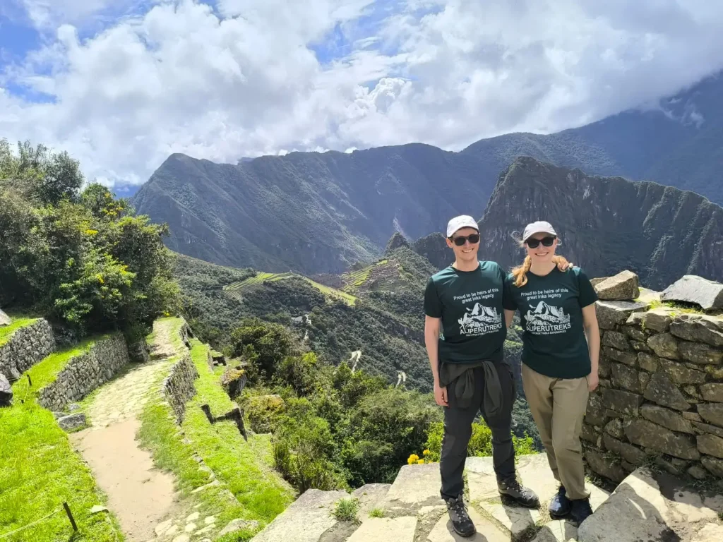 Hikers at Puerta del Sol after completing the Inca Trail